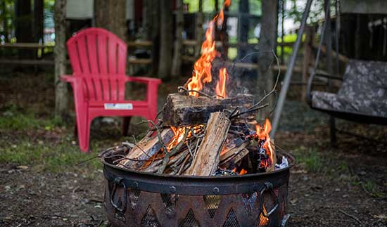 safe distance of a fire pit from property lines